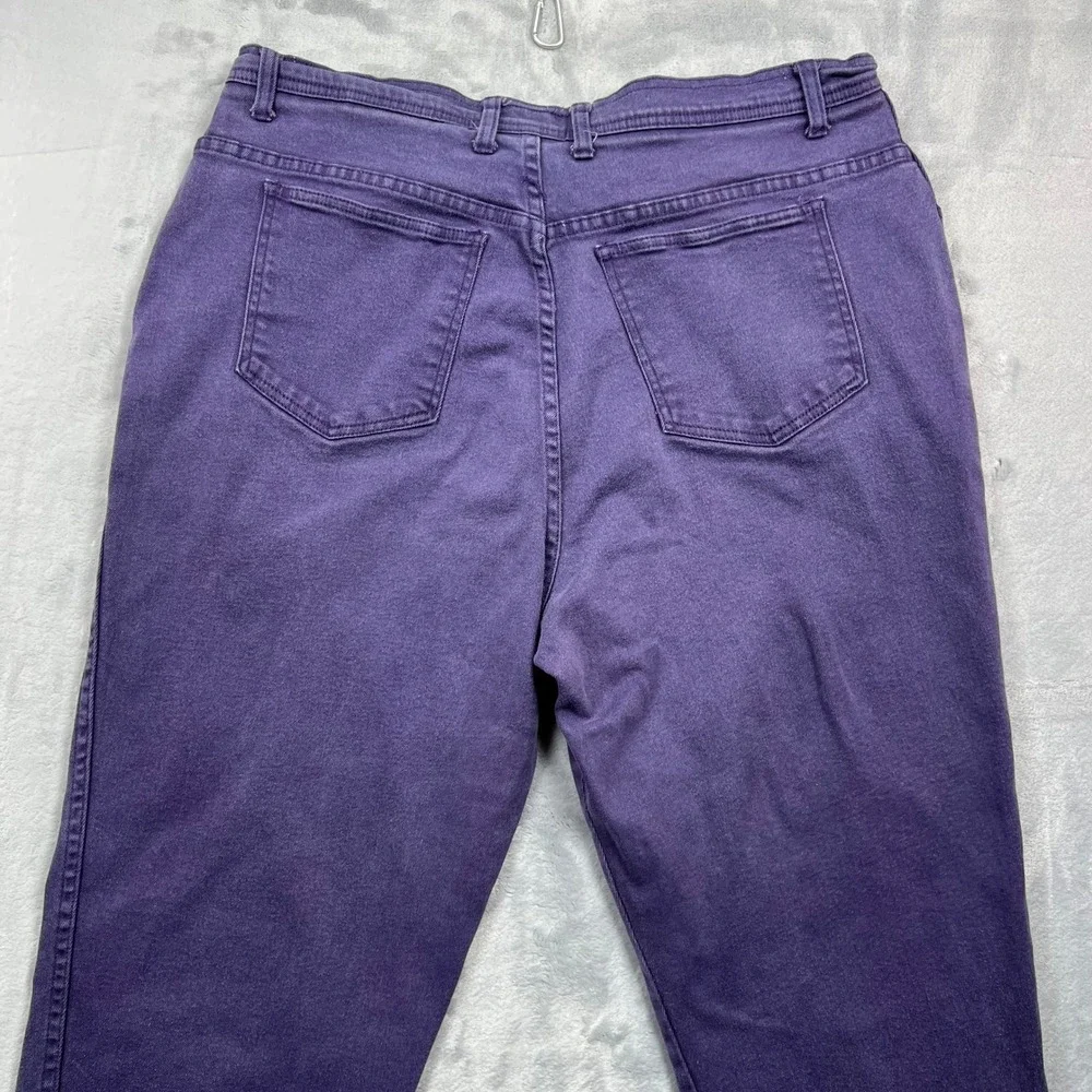 Denim & Co Jeans Women 22 Purple High Rise Tapered Leg Stretch Cotton